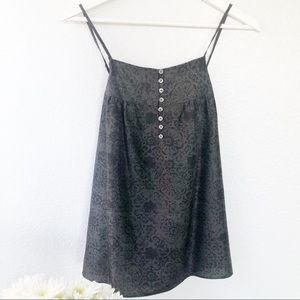 Theory Silk Printed Tank Gray sz M